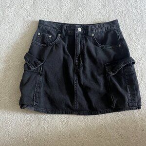 Black Cargo Skirt